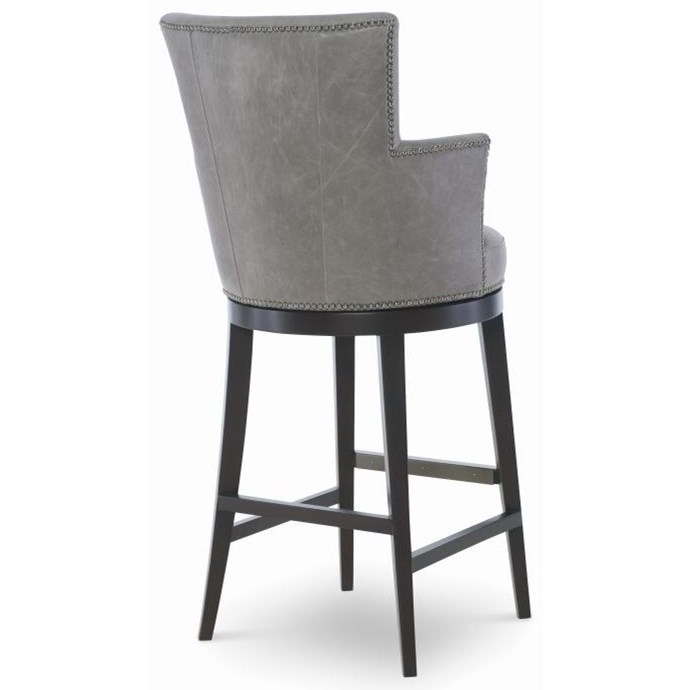 Gray leather 2025 swivel bar stools